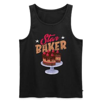 Backen Bäcker - Männer Premium Bio Tank Top - Schwarz - Vorne - AI Model Male 178 light (178cm)