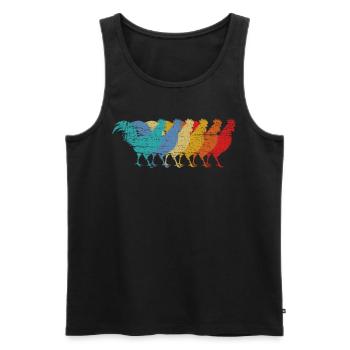 Poulets au poulet - Débardeur bio Premium Homme - noir - Devant - Michal (187cm)