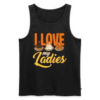 Chicken - Men's Premium Organic Tank Top - black - Front - AI Model Male 178 light (178cm)