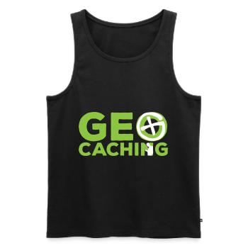 Geocaching leisure in the name - Men's Premium Organic Tank Top - black - Front - AI Model Male 178 light (178cm)