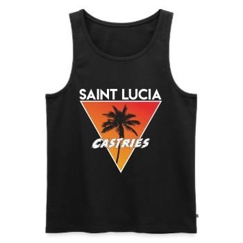 St. Lucia mit Hauptstadt - Männer Premium Bio Tank Top - Schwarz - Vorne - Michal (187cm)