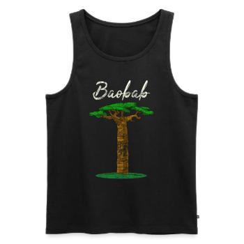 African baobab baobab - Men's Premium Organic Tank Top - black - Front - AI Model Male 178 light (178cm)