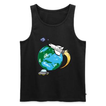 Fliegende Rakete - Männer Premium Bio Tank Top - Schwarz - Vorne - AI Model Male 178 light (178cm)