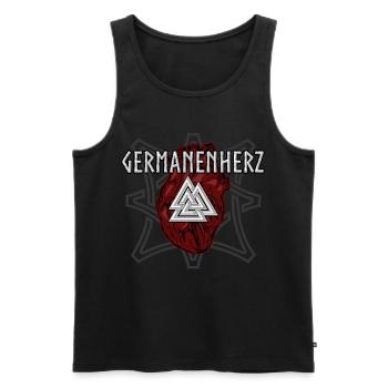 Wikinger Germanen Herz Kelten Nordisch Valknut - Männer Premium Bio Tank Top - Schwarz - Vorne - AI Model Male 178 light (178cm)