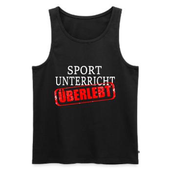 Sportunterricht Überlebender Schule Abitur - Männer Premium Bio Tank Top - Schwarz - Vorne - AI Model Male 178 light (178cm)