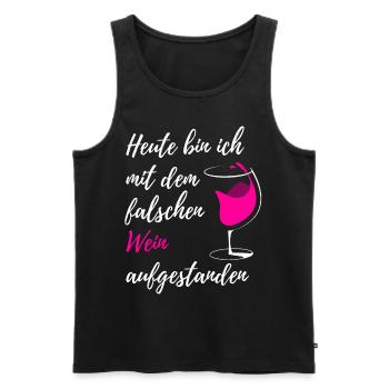 Wein - Männer Premium Bio Tank Top - Schwarz - Vorne - Michal (187cm)