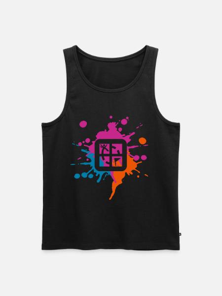 Geocaching Farbiger Klecks - Männer Premium Bio Tank Top - Schwarz