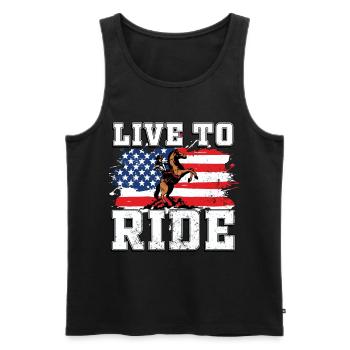 Western riding - Men's Premium Organic Tank Top - black - Front - AI Model Male 178 light (178cm)