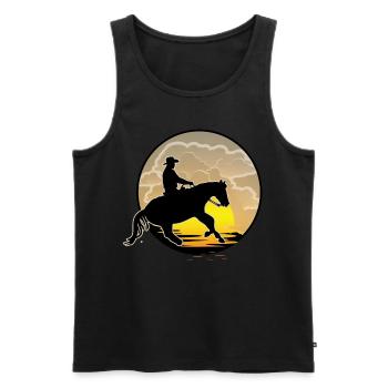 Western riding - Men's Premium Organic Tank Top - black - Front - AI Model Male 178 light (178cm)