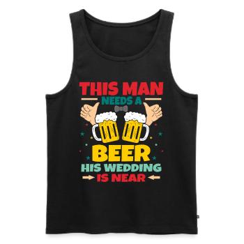 Jga Bachelor beer saying funny - Men's Premium Organic Tank Top - black - Front - AI Model Male 178 light (178cm)