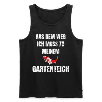 Koi Aus dem Weg ich muss zu meinem Teich Geschenk - Männer Premium Bio Tank Top - Schwarz - Vorne - Michal (187cm)