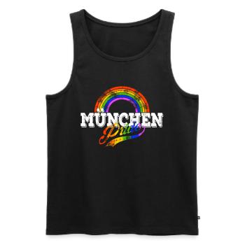 LGBT München Gay Pride CSD Coming Out Queer - Männer Premium Bio Tank Top - Schwarz - Vorne - Michal (187cm)