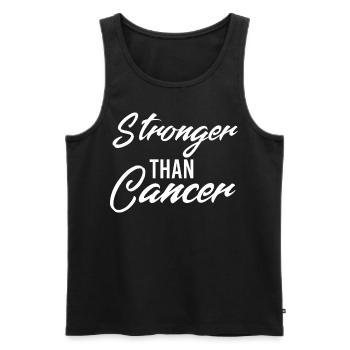 Plus fort que le cancer - Débardeur bio Premium Homme - noir - Devant - Michal (187cm)