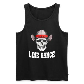 Line dance western skull - Men's Premium Organic Tank Top - black - Front - AI Model Male 178 light (178cm)