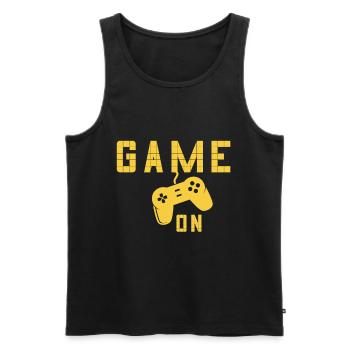 Gamer - Game on - Männer Premium Bio Tank Top - Schwarz - Vorne - AI Model Male 178 light (178cm)