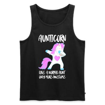 Aunticorn - aunt with dabbing - Men's Premium Organic Tank Top - black - Front - Michal (187cm)
