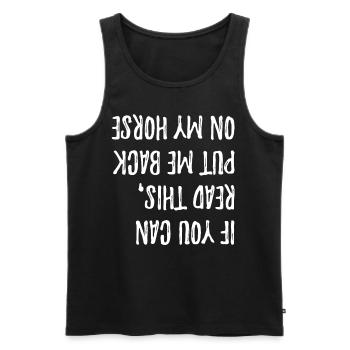 Riding horse - Men's Premium Organic Tank Top - black - Front - AI Model Male 178 light (178cm)