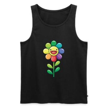 Bunte Blume Sonnenblume Regenbogen Farben Kinder - Männer Premium Bio Tank Top - Schwarz - Vorne - AI Model Male 178 light (178cm)