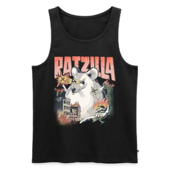 RATZILLA | Lustige Ratte | Rattenhalter | Ratten - Männer Premium Bio Tank Top - Schwarz - Vorne - AI Model Male 178 light (178cm)