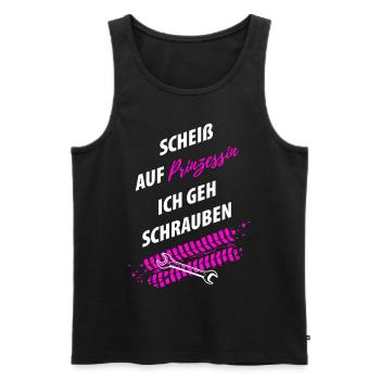 Tuning Tuner Schrauber girl - Männer Premium Bio Tank Top - Schwarz - Vorne - AI Model Male 178 light (178cm)