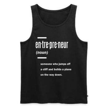 Définition de l’entrepreneur Idées de cadeaux - Débardeur bio Premium Homme - noir - Devant - Michal (187cm)