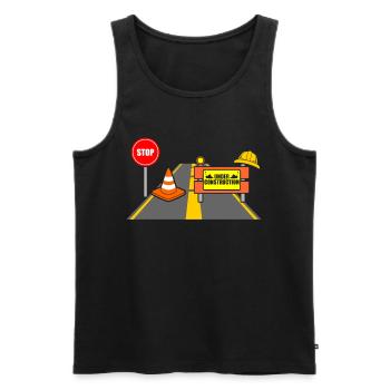 construction site - Men's Premium Organic Tank Top - black - Front - AI Model Male 178 light (178cm)