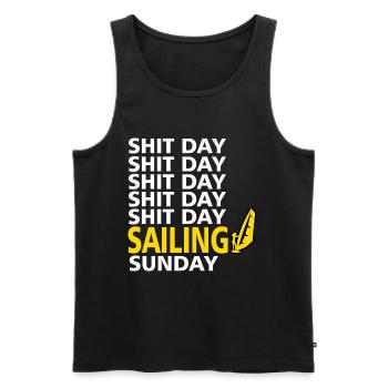 Segeln Sonntag Segler Segelsport Lustig Geschenk - Männer Premium Bio Tank Top - Schwarz - Vorne - AI Model Male 178 light (178cm)