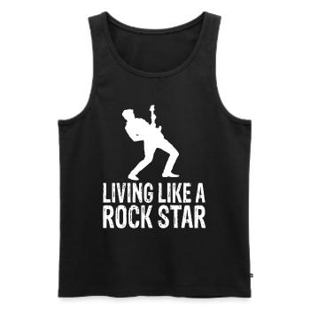 Gitarren - Männer Premium Bio Tank Top - Schwarz - Vorne - AI Model Male 178 light (178cm)
