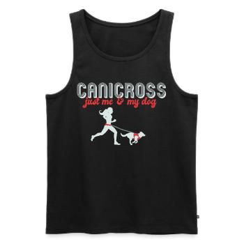 Hundesport, Canicross - Männer Premium Bio Tank Top - Schwarz - Vorne - AI Model Male 178 light (178cm)