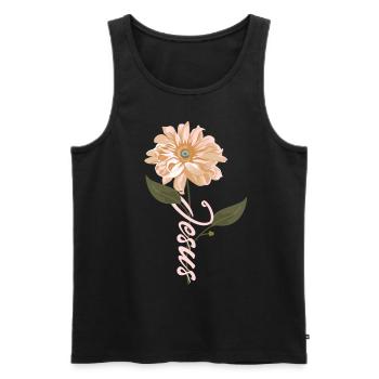 Jesus flower - Men's Premium Organic Tank Top - black - Front - Michal (187cm)