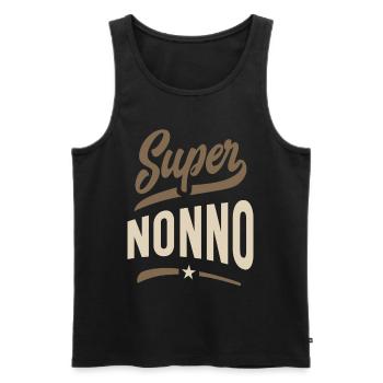 Cadeau de grand-père Super Nonno pour homme - Débardeur bio Premium Homme - noir - Devant - Michal (187cm)