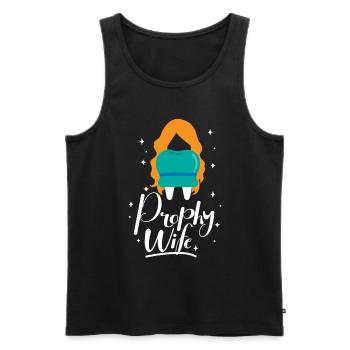 Dentist nudges dental woman says dentist - Men's Premium Organic Tank Top - black - Front - AI Model Male 178 light (178cm)