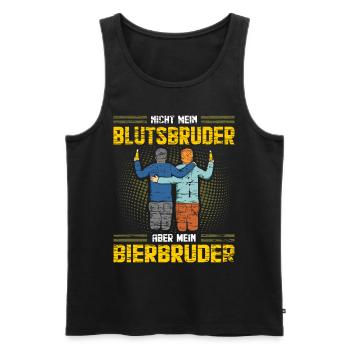 Blutsbruder Bierbruder Lustiges Bier Partnerlook - Männer Premium Bio Tank Top - Schwarz - Vorne - Michal (187cm)
