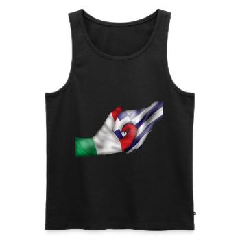 italy greece italy greece hands hands - Men's Premium Organic Tank Top - black - Front - Michal (187cm)