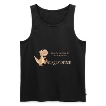 Dino Corona Virus Hände waschen ausgestorben - Männer Premium Bio Tank Top - Schwarz - Vorne - Michal (187cm)