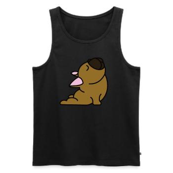 Mops yoga shirt - Men's Premium Organic Tank Top - black - Front - AI Model Male 178 light (178cm)
