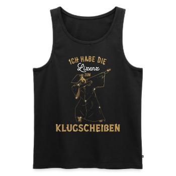 Klugscheißer Absolvent Prüfung Abschluss - Männer Premium Bio Tank Top - Schwarz - Vorne - Michal (187cm)