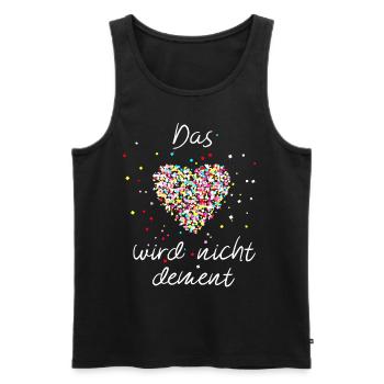 Das Herz wird nicht dement - Männer Premium Bio Tank Top - Schwarz - Vorne - AI Model Male 178 light (178cm)