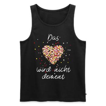 Das Herz wird nicht dement - Männer Premium Bio Tank Top - Schwarz - Vorne - AI Model Male 178 light (178cm)