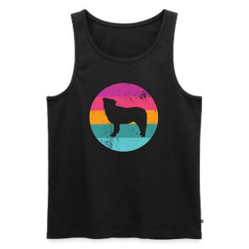 Retro border collie - Men's Premium Organic Tank Top - black - Front - Michal (187cm)