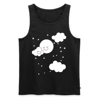 Sweet moon clouds night sky fantasy kids baby - Men's Premium Organic Tank Top - black - Front - Michal (187cm)