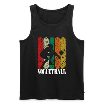 Joueur de volley-ball de volley-ball cadeau de beach-volley - Débardeur bio Premium Homme - noir - Devant - Michal (187cm)