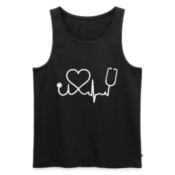 Infirmière - Débardeur bio Premium Homme - noir - Devant - Michal (187cm)