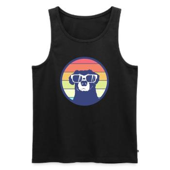Dog dog sunglasses summer gift idea - Men's Premium Organic Tank Top - black - Front - Michal (187cm)