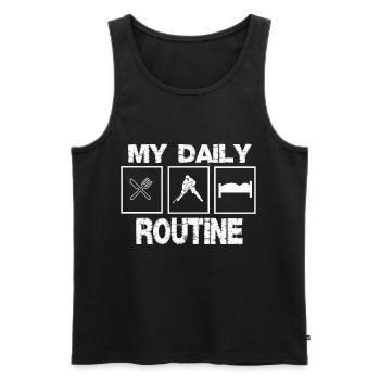 Eishockey Tagesablauf Eishockeyspieler Geschenk - Männer Premium Bio Tank Top - Schwarz - Vorne - Michal (187cm)