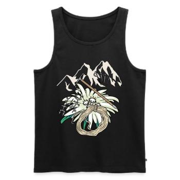 Mountaineers Outdoor Mountains Mountaineering Edelweiß - Men's Premium Organic Tank Top - black - Front - Michal (187cm)