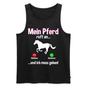 Lustiges Pferde Pferd Reiten Reiterin Geschenk - Männer Premium Bio Tank Top - Schwarz - Vorne - Michal (187cm)