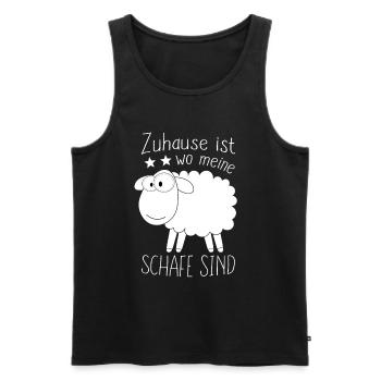 Schaf Schafe Bauer Spruch Landwirt Frauen - Männer Premium Bio Tank Top - Schwarz - Vorne - Michal (187cm)