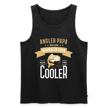 Angler Papa Angeln Fischen Geschenkidee - Männer Premium Bio Tank Top - Schwarz - Vorne - Michal (187cm)