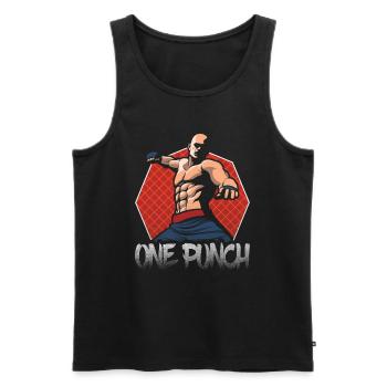 Boxe One Punch Kickboxer Arts martiaux cadeau - Débardeur bio Premium Homme - noir - Devant - Michal (187cm)